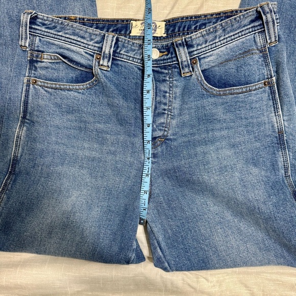 We The Free Free People Maggie May Carpenter Button Fly Denim Blue Jeans Sz 29 - Picture 8 of 9
